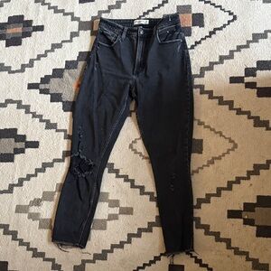 Abercrombie & Fitch Black Distressed Skinny Jeans